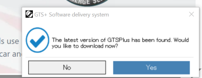 GTS+ update message